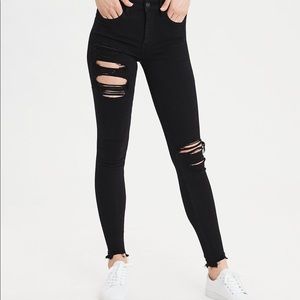 aeo black ripped jeans